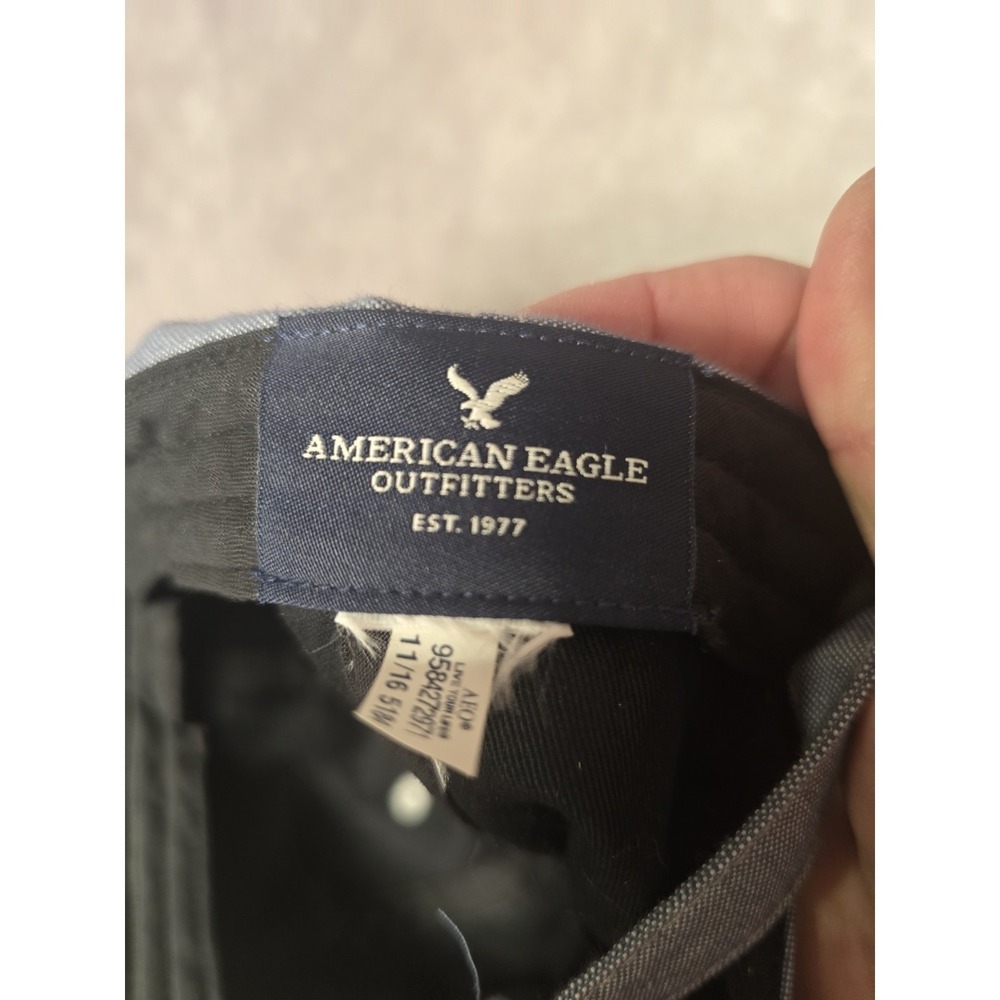American Eagle Cotton Chambray Baseball Hat Cap Light Blue‎ Snapback Unisex NWOT - Picture 6 of 7
